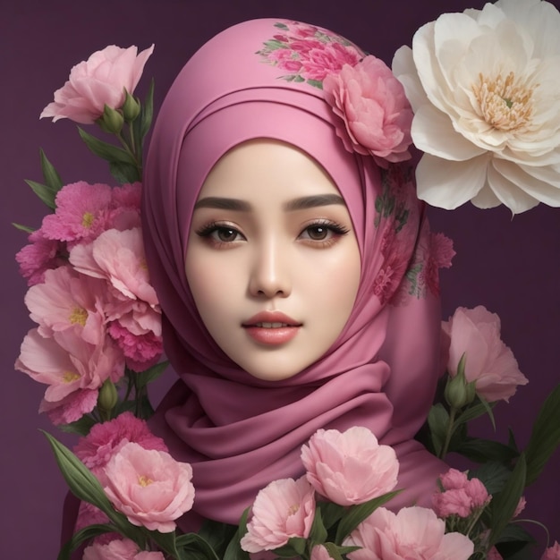 foto magazine beauty ad style hijab flower 5