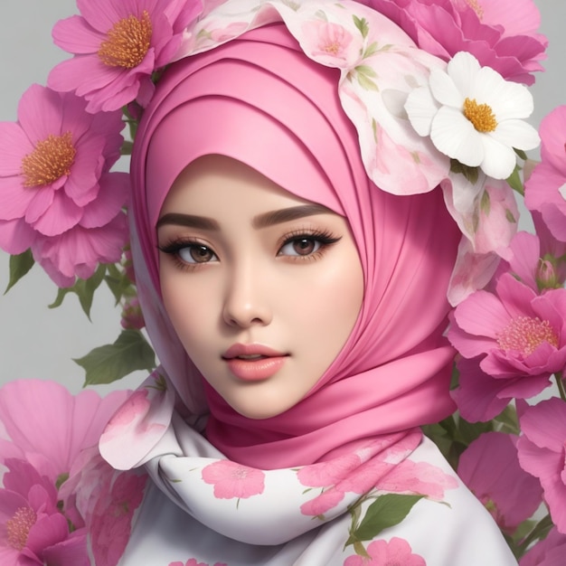 foto magazine beauty ad style hijab flower 9