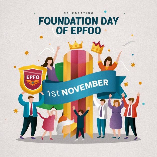 Photo foundation day of epfo illustration