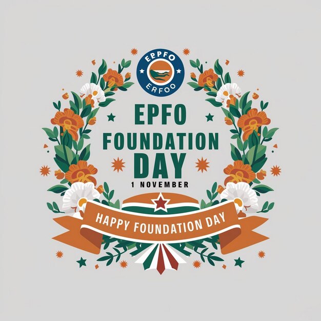 Photo foundation day of epfo illustration