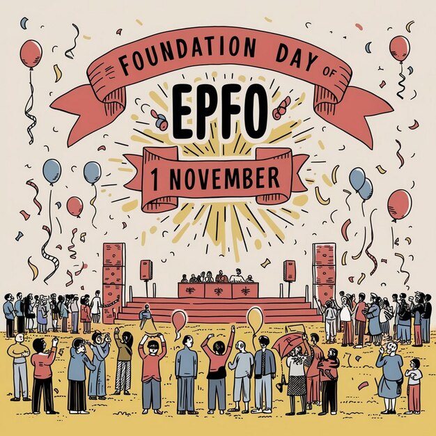 Photo foundation day of epfo illustration