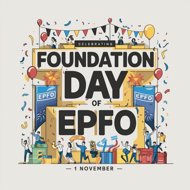 Photo foundation day of epfo illustration