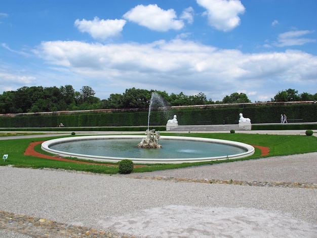 The fountain in Belvedere palace in Vienna, Austria