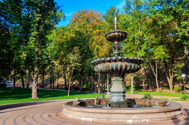 Fountain in a city park Vladimir Hill in Kiev Ukraine