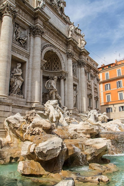 Fountain di Trevi most famous Rome's fountains in the world Italy