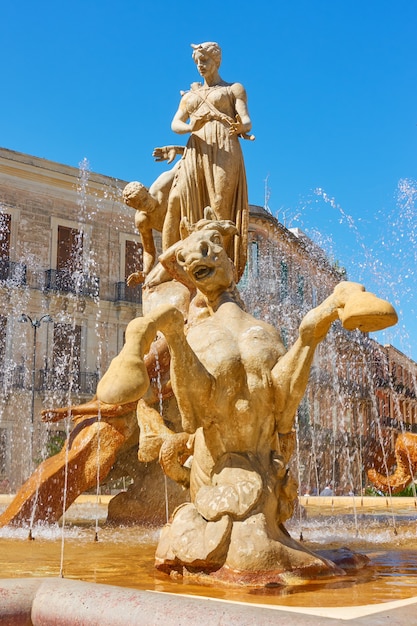 Fountain of Diana in Syracuse, Sicily, Italy