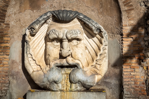 Fountain in the Orange Trees Garden on the Aventine hill in Rome