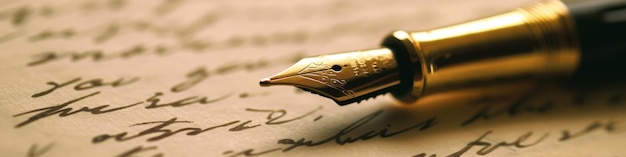 Photo fountain pen resting on top of a piece of paper