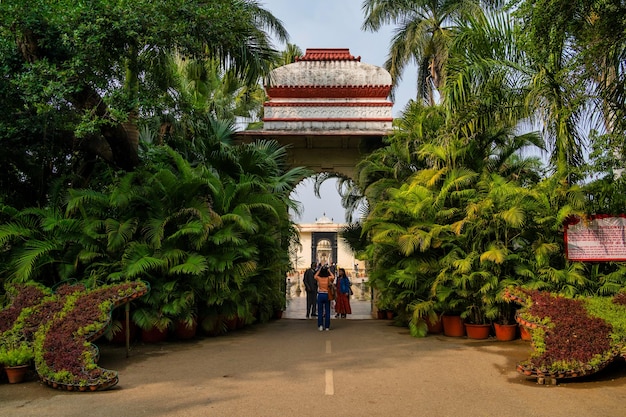 Fountain at the Saheliyon ki Bari gardens also known as the Maidens Courtyard This popular tourist attraction in Udaipur Rajasthan India attracts a large number of visitors