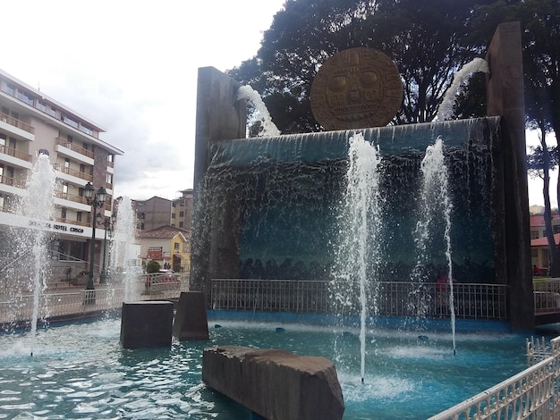 Fountain on the street of the old city of Cusco Peru