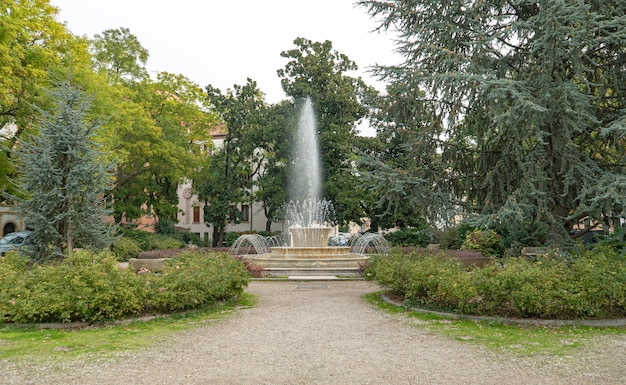 Fountain time lapse landscape detail in Rovigo, Italy