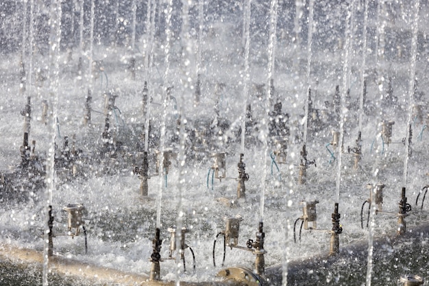 Fountain with splashes of water. High quality photo