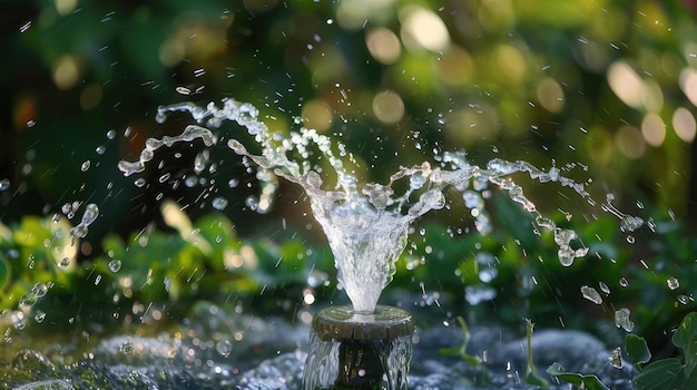 a fountain with water being sprayed with water from it