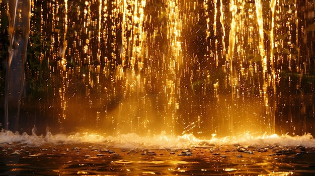 a fountain with water drops on it