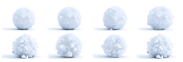 Photo four balls of white marbles are shown on a white background