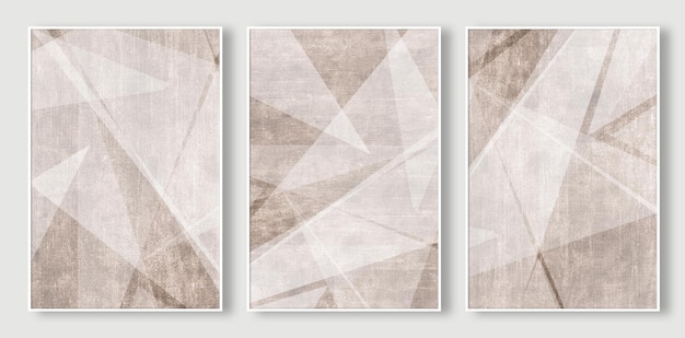 Four beige and beige art prints with a white background.