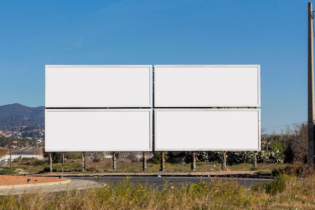 Four big blank billboards