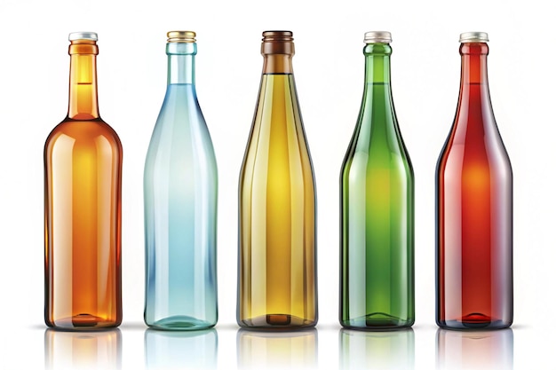 four bottles of different colors are shown with one that says rainbow