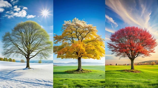 Photo four different seasons of the year