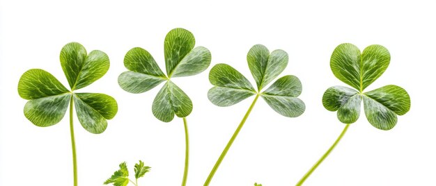 Photo four leaf clover isolated on white background