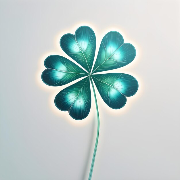 Four leaf clovers shape illustration 3d render