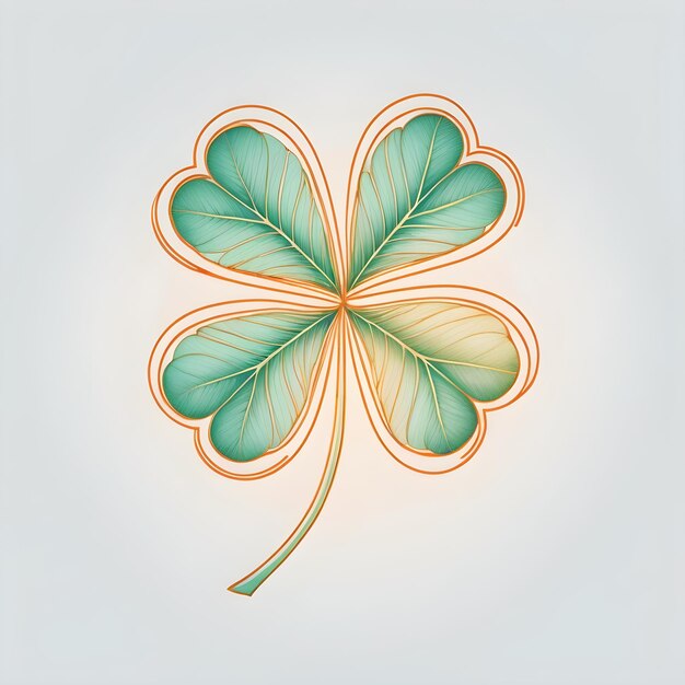 Four leaf clovers shape illustration 3d render