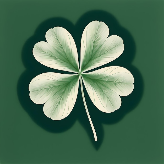 Four leaf clovers shape illustration 3d render