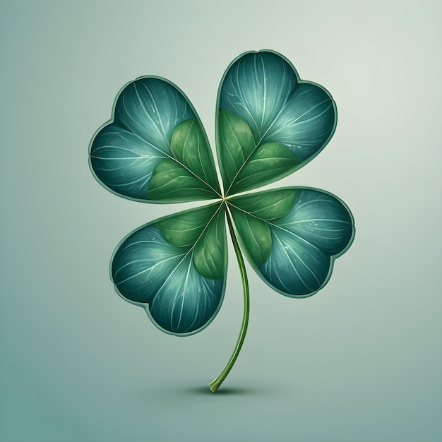 Four leaf clovers shape illustration 3d render