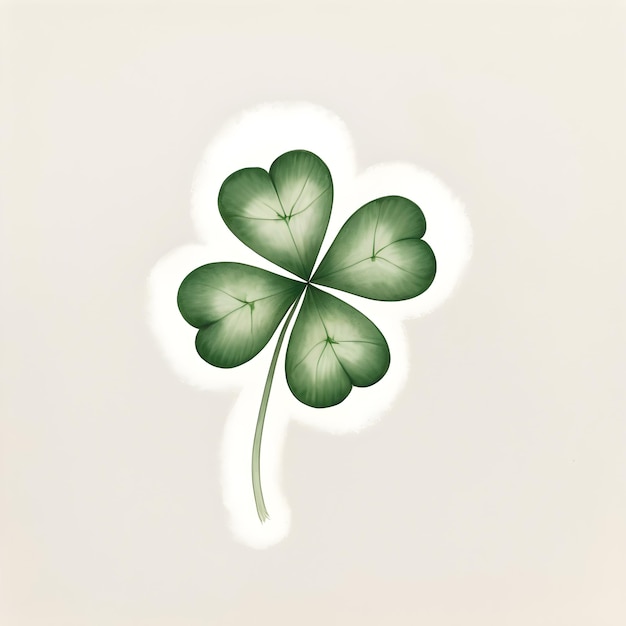 Four leaf clovers shape illustration 3d render