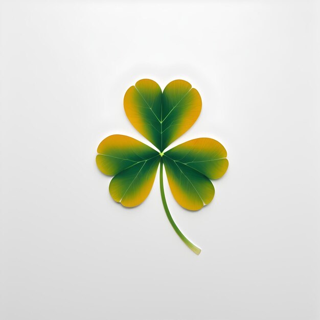 Four leaf clovers shape illustration 3d render