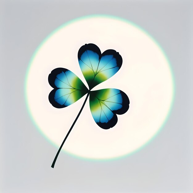 Four leaf clovers shape illustration 3d render