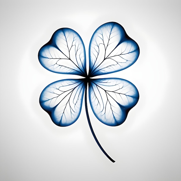 Four leaf clovers shape illustration on white background 3d render