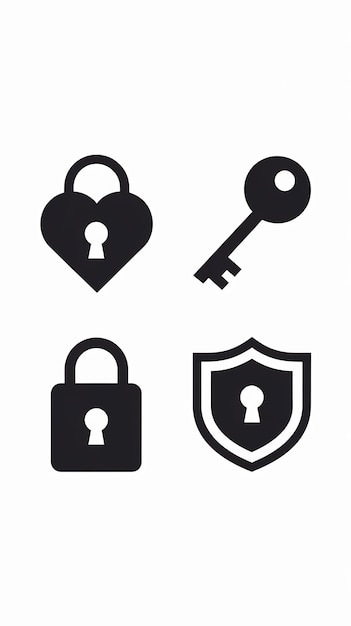 Four lock icons on white background vector eps10 illustration