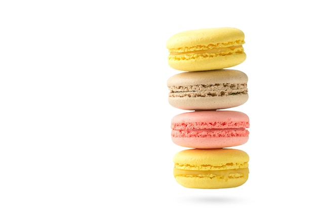 Four macaroon isolated on white