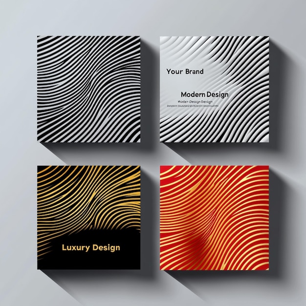 Photo four modern minimalist abstract design business cards