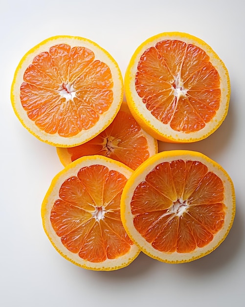 four orange slices with the word grapefruit on them