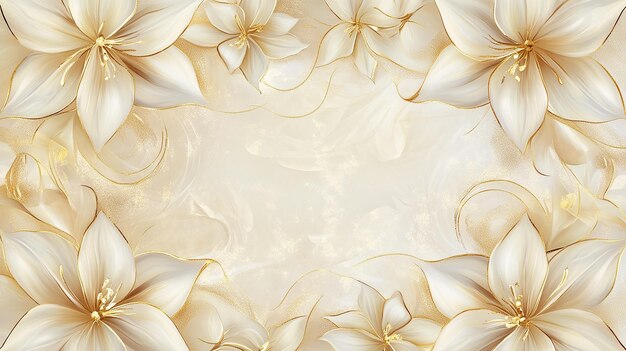 Photo four translucent golden flowers on white background