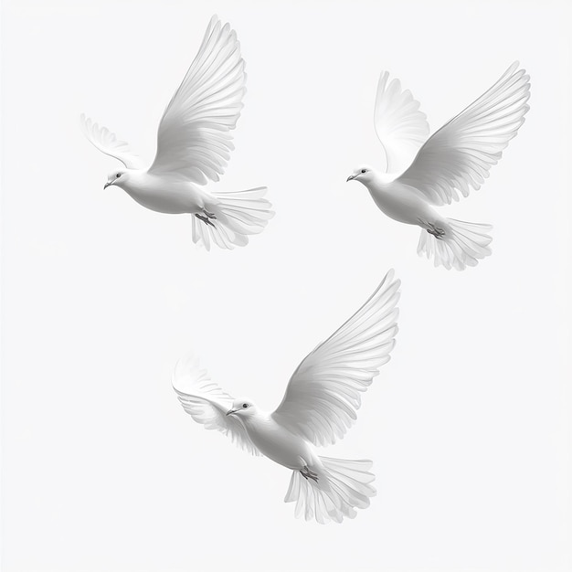 Photo four white birds are flying in a circle with the word  i  m on it