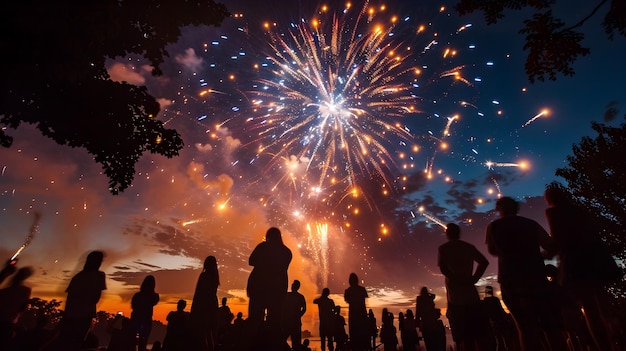 Fourth of July Fireworks A Brilliant Display of Patriotic Fervor and Radiant Beauty