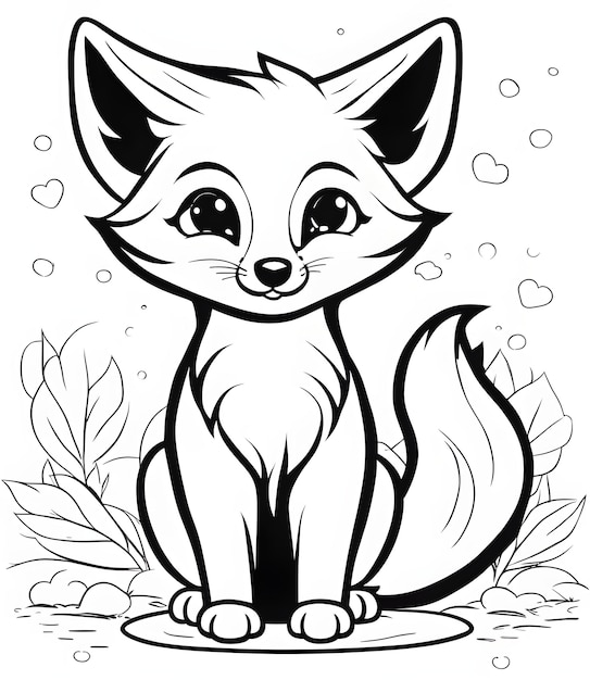 Fox cartoon coloring pages for kids