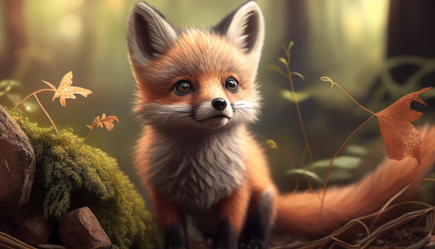 A fox in the forest