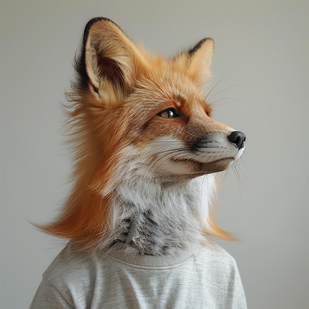 Photo a fox head with a shirt that says fox on it