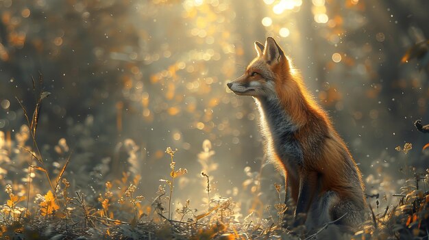 fox in the sunset light