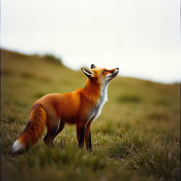 Photo a fox that is looking at the camera