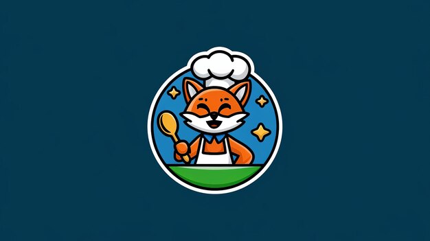 Photo a fox with a chef hat on his head