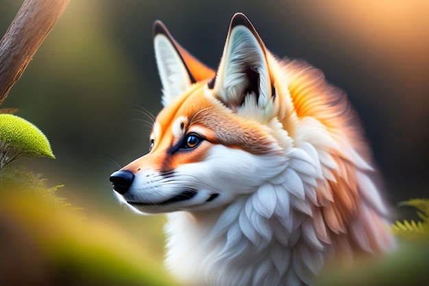 A fox with a white tail and a red tail