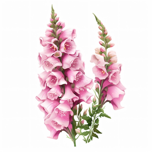 Photo foxglove clipart isolated on white background