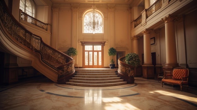 Foyer A large entryway or reception area typically AI generated