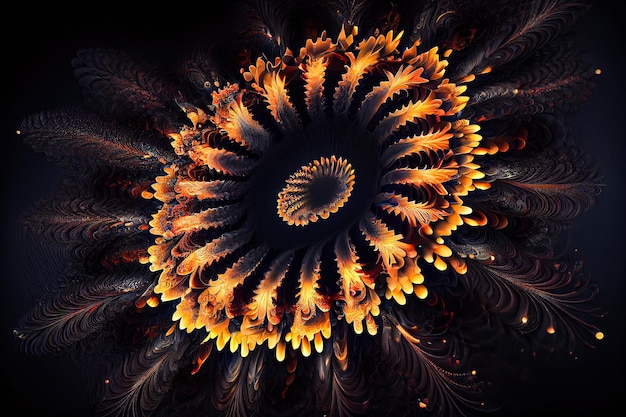 Fractal abstract background 3d illustration Generative AI