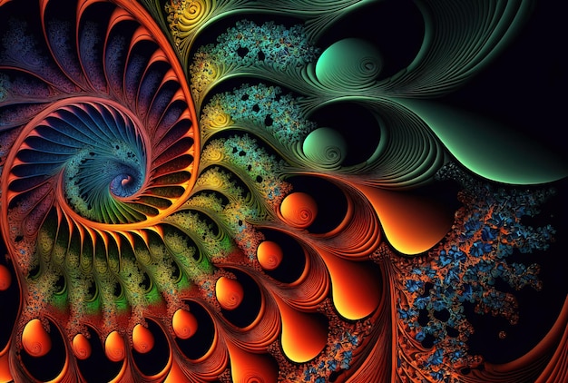 Fractal backdrop with vibrant colors